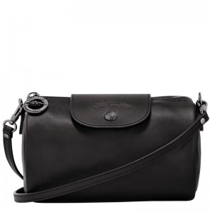 long champ Le Pliage Xtra XS Crossbody Leather Női Mini Táskák Fekete | HULI9290