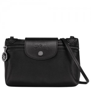 long champ Le Pliage Xtra XS Crossbody Leather Női Mini Táskák Fekete | HUYX9262