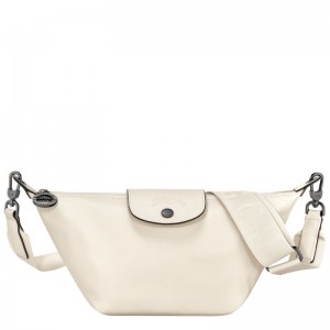 long champ Le Pliage Xtra XS Leather Férfi Crossbody Táska Ecru | HUIL7600