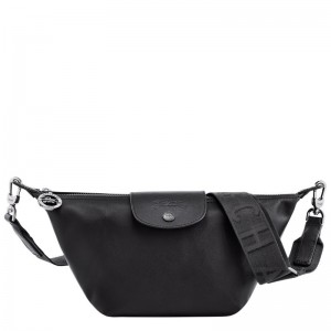 long champ Le Pliage Xtra XS Leather Férfi Crossbody Táska Fekete | HUIL7585