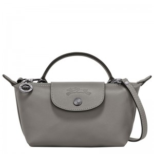 long champ Le Pliage Xtra XS Pouch Leather Női Crossbody Táska Turtledove | HUPJ9006