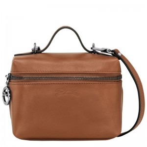 long champ Le Pliage Xtra XS Vanity Bőr Női Crossbody Táska Cognac | HUXY9017