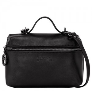 long champ Le Pliage Xtra XS Vanity Bőr Női Crossbody Táska Fekete | HUTC8940