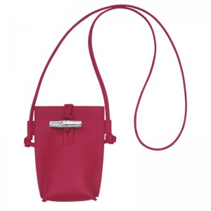 long champ Le Roseau 1 Leather Női Tok Beetroot | HUOK8381