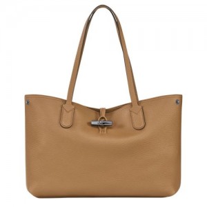 long champ Le Roseau Essential L Tote Leather Női Válltáskák Fawn | HUCT8819