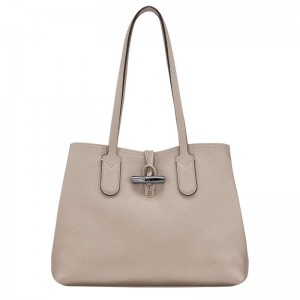 long champ Le Roseau Essential M Tote Leather Női Válltáskák Clay | HUVR8863