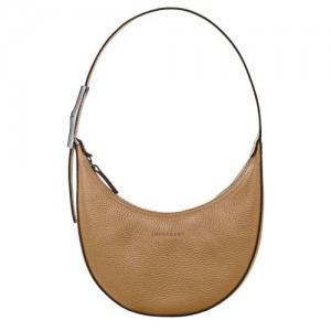 long champ Le Roseau Essential S Hobo Leather Női Válltáskák Fawn | HUJP8824