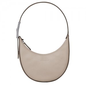 long champ Le Roseau Essential S Hobo Leather Női Válltáskák Clay | HUKO8823