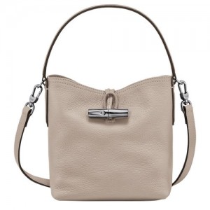 long champ Le Roseau Essential XS Bucket Leather Női Crossbody Táska Clay | HUUZ8938