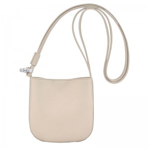 long champ Le Roseau S Leather Női Crossbody Táska Paper | HUCT8966