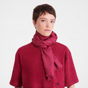 long champ Le Roseau Shawl Silk Blend Női Stoles Beetroot | HUGS8075