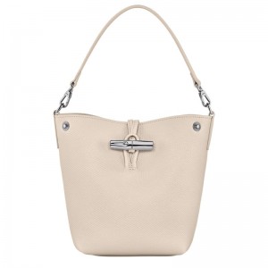 long champ Le Roseau XS Bucket Leather Női Crossbody Táska Paper | HUKO8962