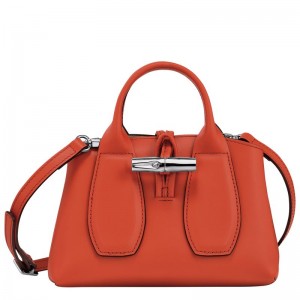 long champ Le Roseau XS Handbag Leather Női Mini Táskák Paprika | HUIL9368