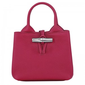 long champ Le Roseau XS Handbag Leather Női Mini Táskák Beetroot | HUCT9330