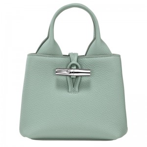 long champ Le Roseau XS Handbag Leather Női Mini Táskák Celadon | HUKO9326