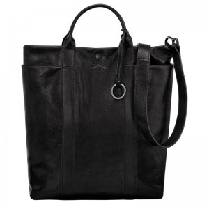 long champ Parisis M Tote Leather Női Kézitáska Fekete | HUVR9182