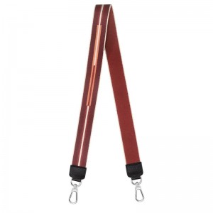 long champ Rayures Canvas Női Shoulder Straps Chestnut | HUTC8004