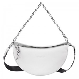 long champ Smile S Crossbody Leather Női Válltáskák Fehér | HUNW8868