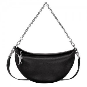 long champ Smile S Crossbody Leather Női Válltáskák Fekete | HUZU8821