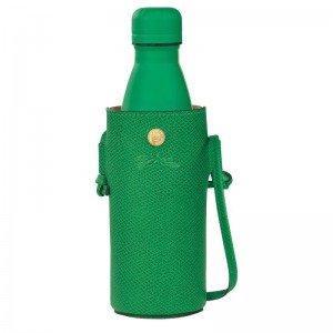 long champ Épure Bottle holder Leather Női Pouches Zöld | HUQM8424