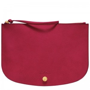 long champ Épure Leather Női Pouches Magenta | HUDF8697