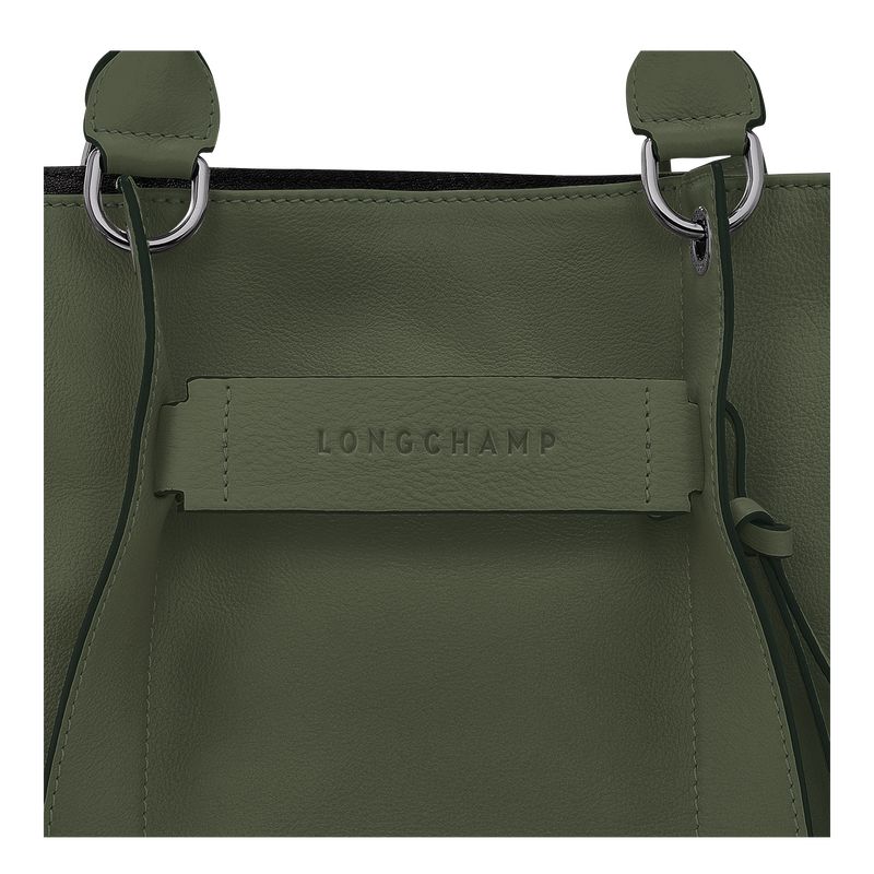 long champ 3D L Leather Női Kézitáska Khaki | HUNW9125