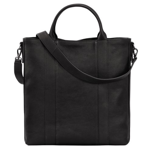 long champ 3D L Tote Leather Férfi Kézitáska Fekete | HULI7455