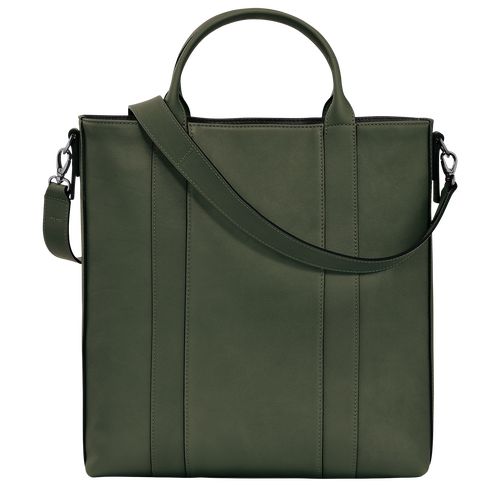 long champ 3D L Tote Leather Férfi Kézitáska Khaki | HUJP7453