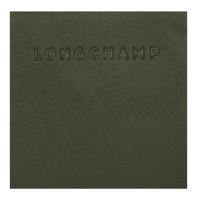 long champ 3D Leather Női Pénztárca Khaki | HUYX8586