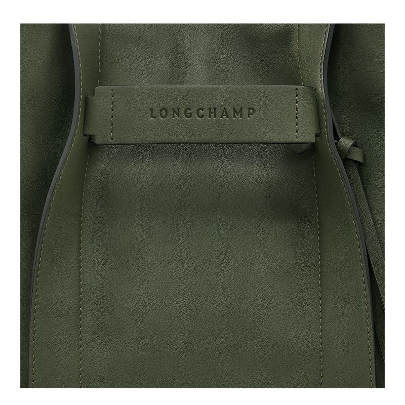 long champ 3D M Hobo Leather Női Válltáskák Khaki | HUHA8856