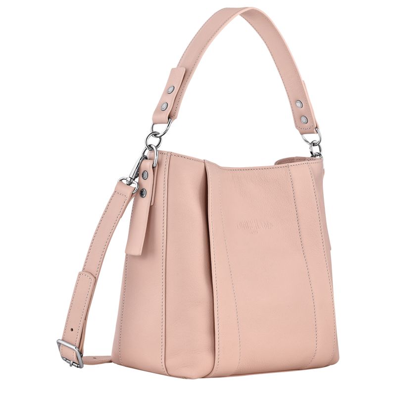 long champ 3D S Leather Női Crossbody Táska Nude | HUWN8995