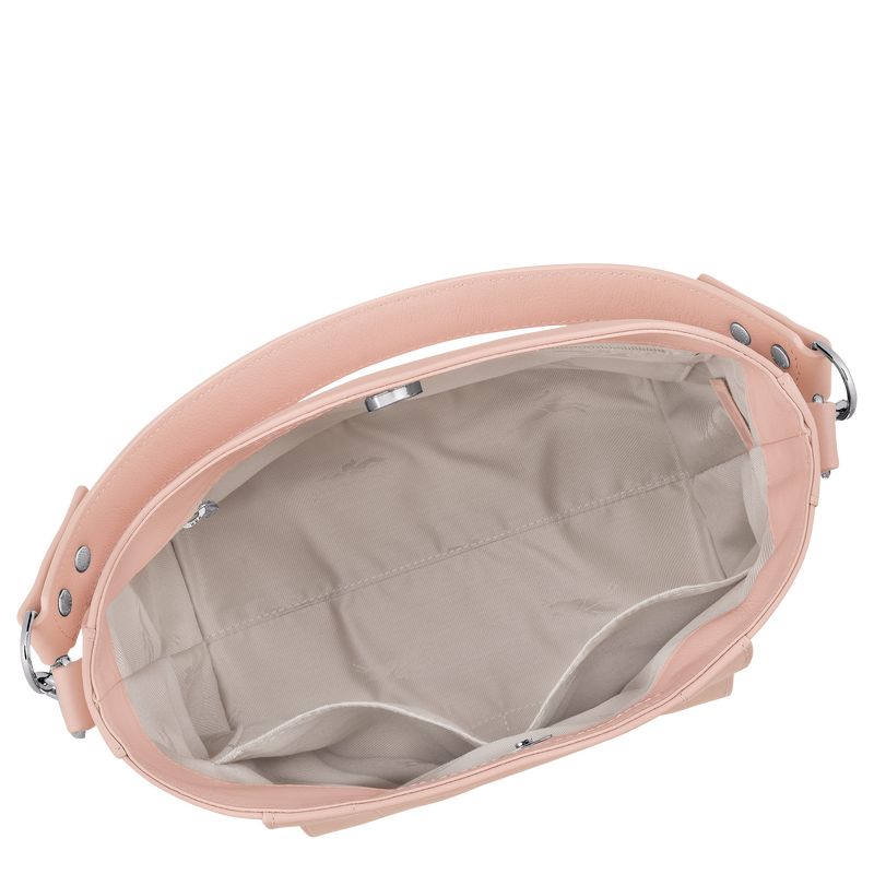 long champ 3D S Leather Női Crossbody Táska Nude | HUWN8995