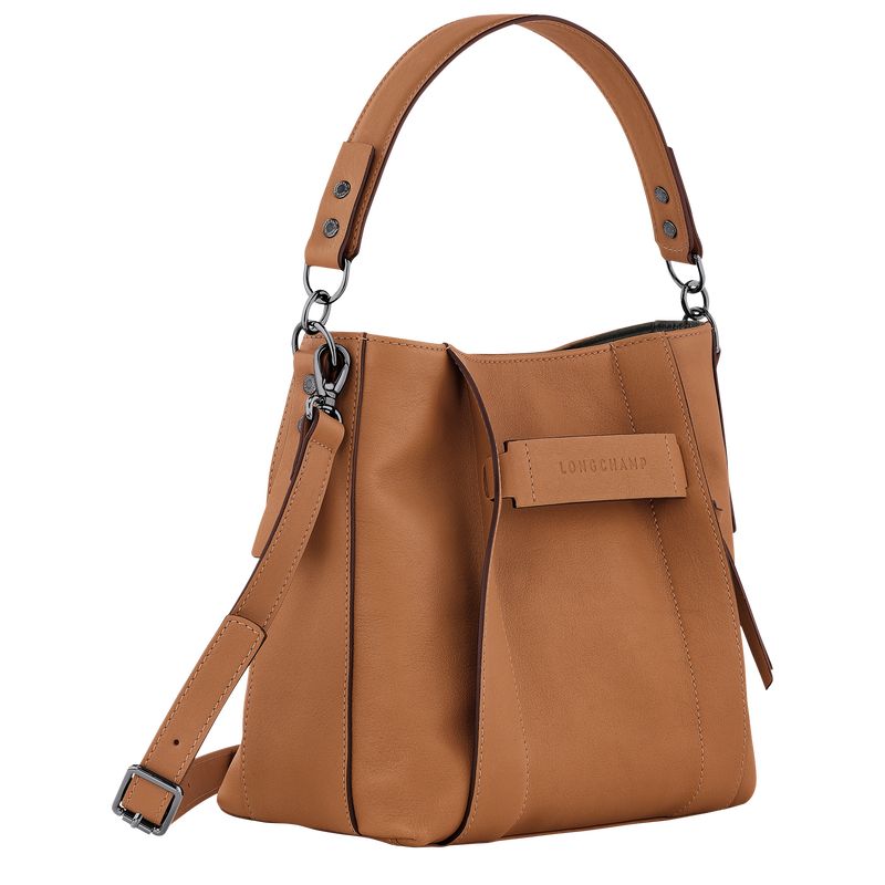 long champ 3D S Leather Női Crossbody Táska Natural | HUMQ8971