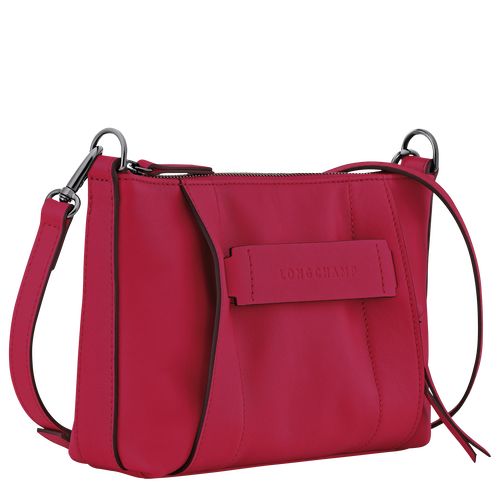 long champ 3D S Leather Női Crossbody Táska Magenta | HUZU8912