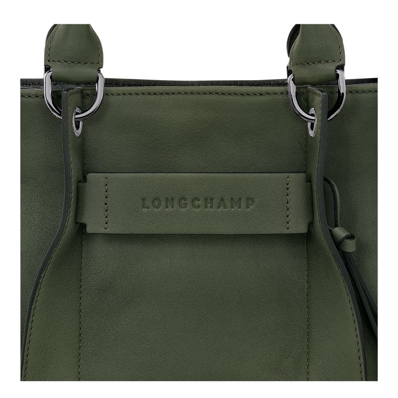 long champ 3D S Leather Női Kézitáska Khaki | HUXY9121