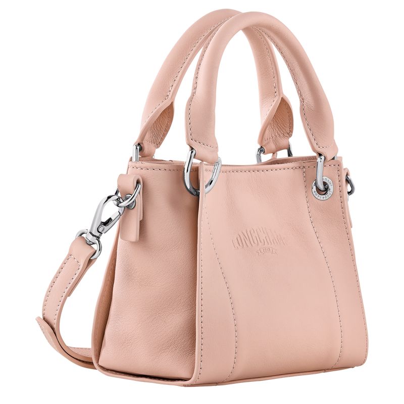 long champ 3D XS Handbag Leather Női Mini Táskák Nude | HUAH9371