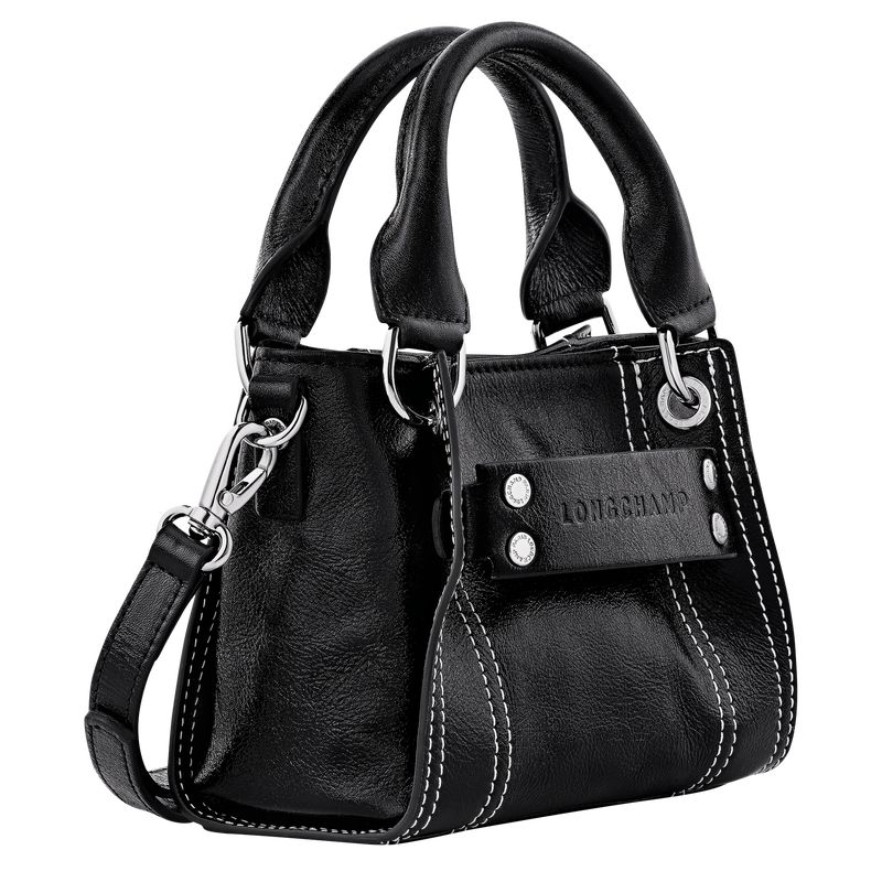 long champ 3D XS Handbag Leather Női Mini Táskák Fekete | HUOK9369