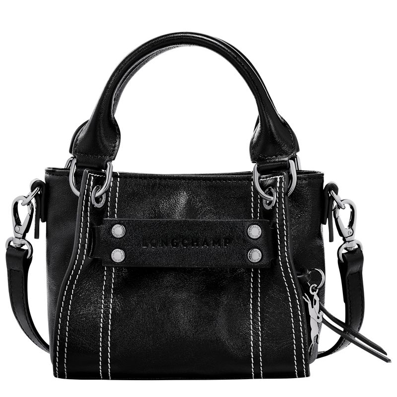 long champ 3D XS Handbag Leather Női Mini Táskák Fekete | HUOK9369