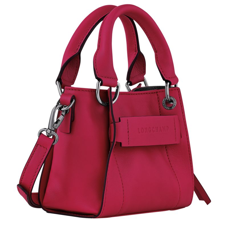 long champ 3D XS Handbag Leather Női Mini Táskák Magenta | HUZU9341