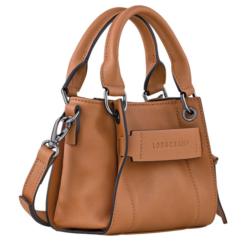 long champ 3D XS Handbag Leather Női Mini Táskák Natural | HUCT9339