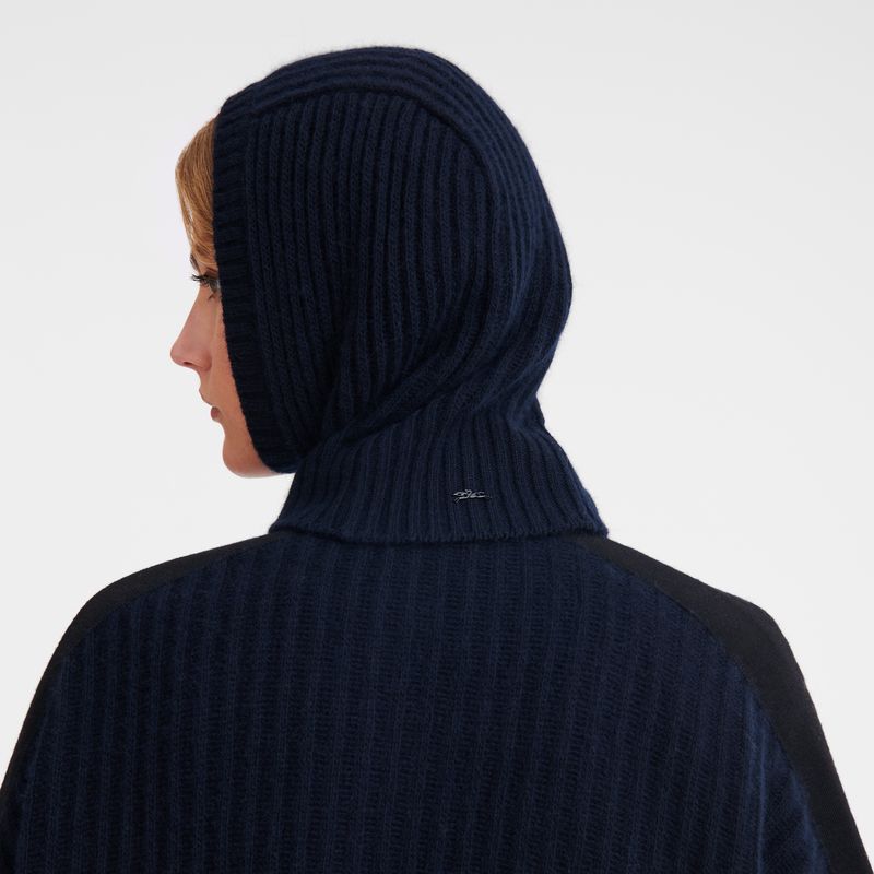 long champ Balaclava Knit Férfi Kalap Sötétkék | HUXY7000