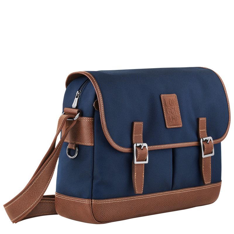 long champ Boxford L Recycled canvas Férfi Crossbody Táska Kék | HUTC7597