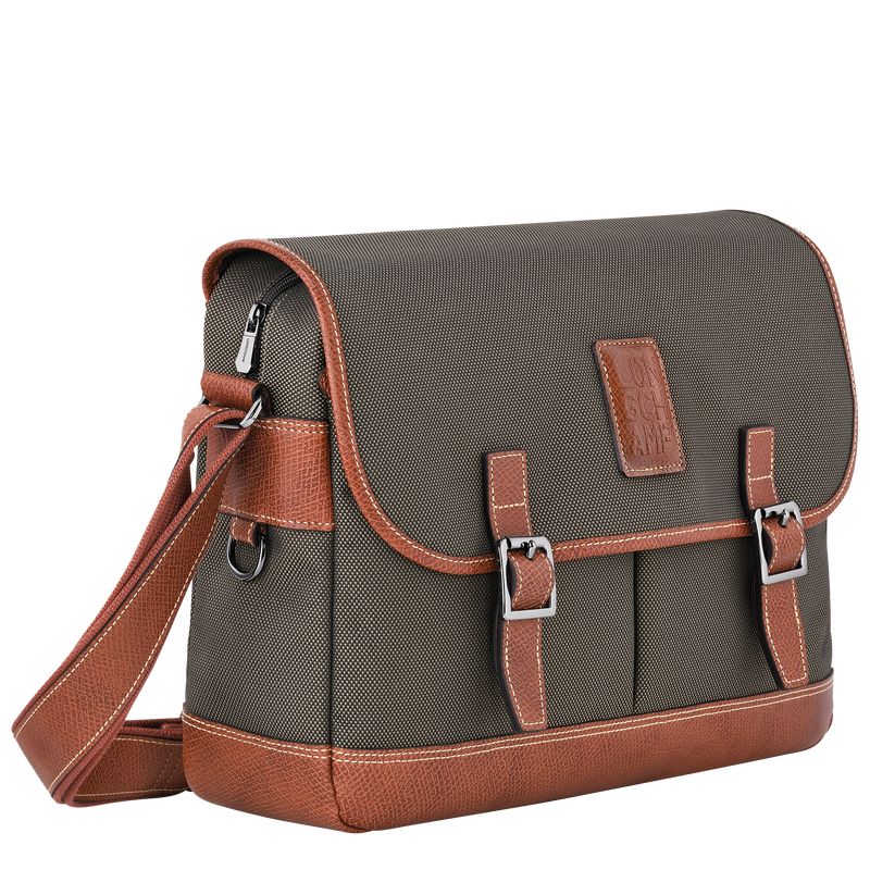 long champ Boxford L Recycled canvas Férfi Crossbody Táska Barna | HUOK7584