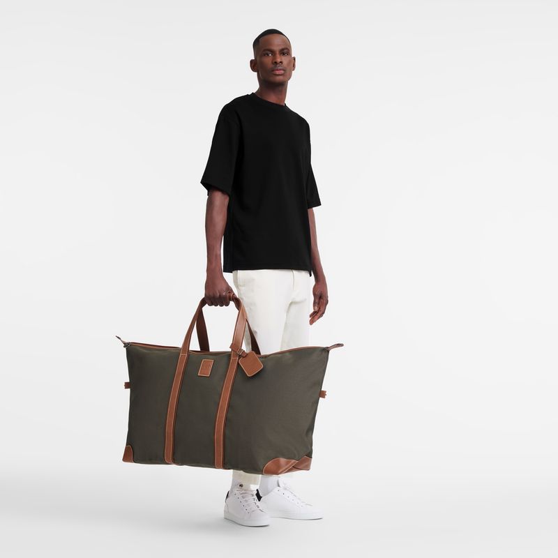 long champ Boxford L Recycled canvas Férfi Utazótáskák Barna | HUYX7234