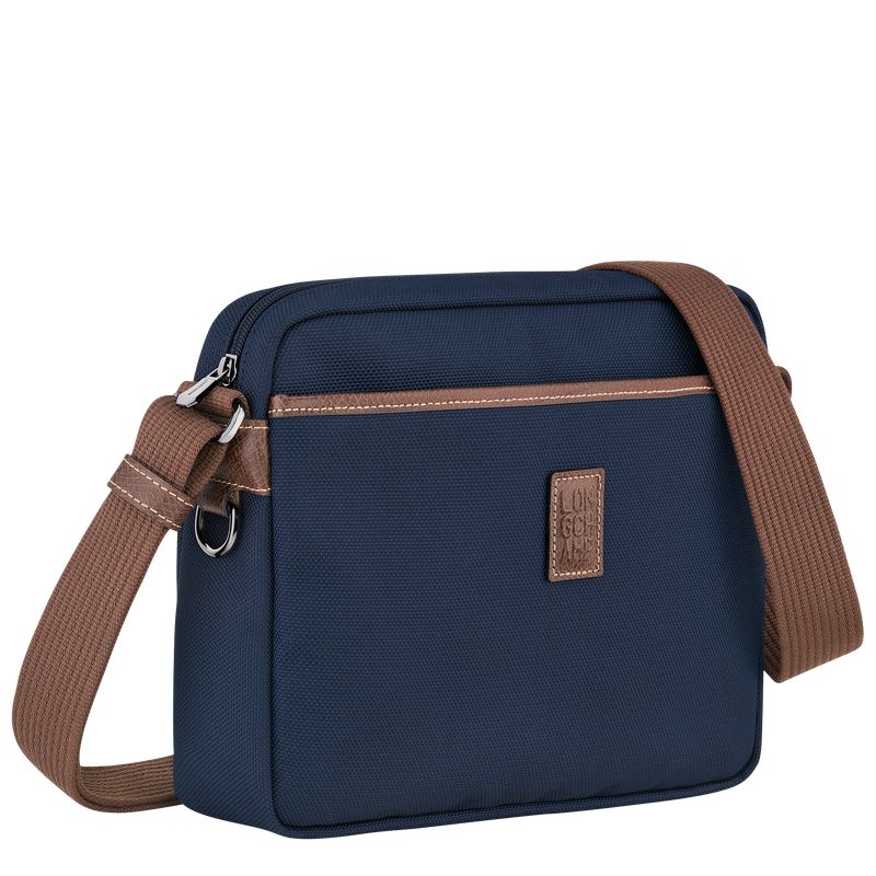 long champ Boxford M Camera Recycled canvas Férfi Crossbody Táska Kék | HUEB7595