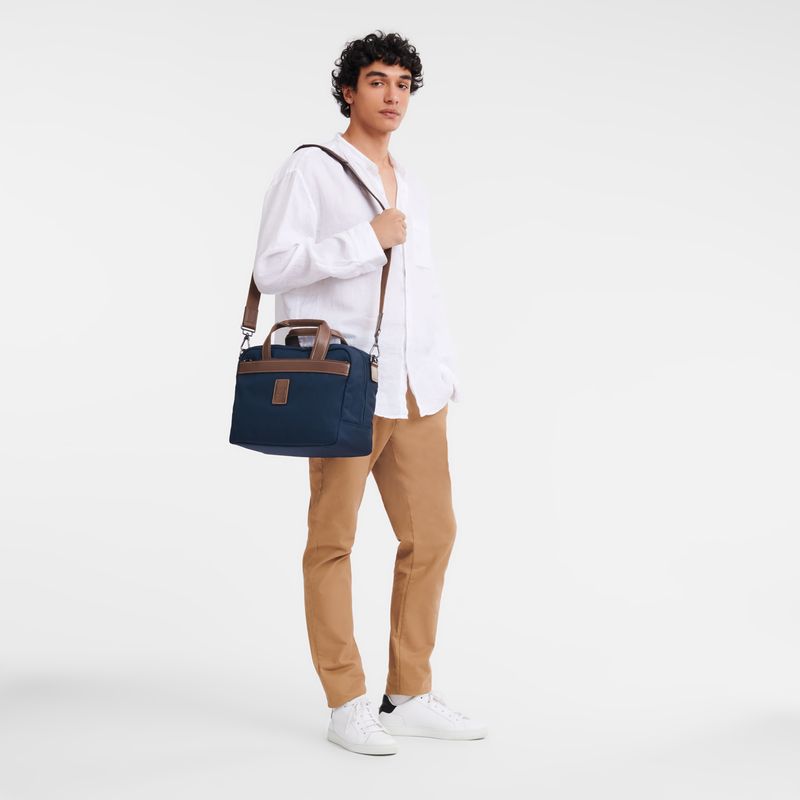 long champ Boxford S Recycled canvas Női Utazótáskák Kék | HUOK8329