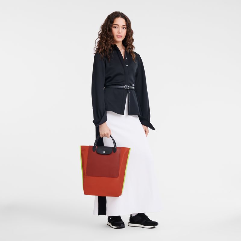 long champ Cabas M Tote Canvas Női Kézitáska Paprika | HUNW9180