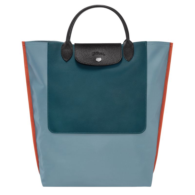 long champ Cabas M Tote Canvas Női Kézitáska Kék | HUMQ9179