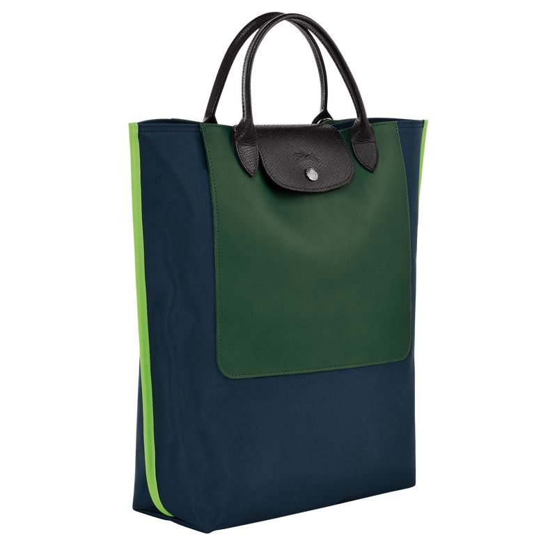 long champ Cabas M Tote Canvas Női Kézitáska Sötétkék | HUBE9176