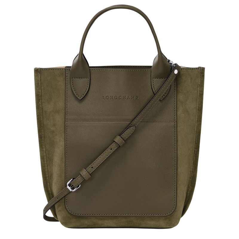 long champ Cabas XS Tote Leather Női Mini Táskák Khaki | HUMQ9386